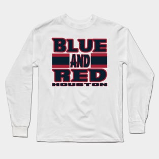 Houston LYFE Blue and Red True Football Colors! Long Sleeve T-Shirt